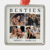 Best Friends Bestie Photo Collage Keepsake Gift メタルオーナメント (正面)