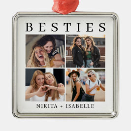 Best Friends Bestie Photo Collage Keepsake Gift メタルオーナメント