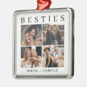 Best Friends Bestie Photo Collage Keepsake Gift メタルオーナメント (左)
