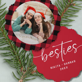 Best Friends Besties Christmas Photo Keepsake オーナメントカード