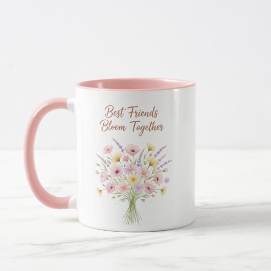 Best Friends Bloom Together Floral Birthday Gift マグカップ (左)