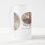 Best Friends Butterfly Flowers フロストグラスビールジョッキ (正面左)