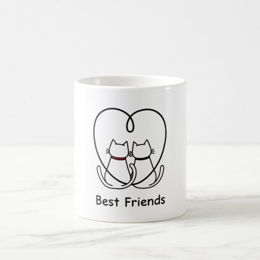 Best Friends Cats Heart Tail コーヒーマグカップ (中央)