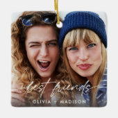 Best Friends Create Your Own Photo Modern Script セラミックオーナメント (正面)