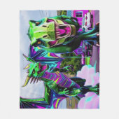 Best Friends - Dragon and Dinosaur Walking フリースブランケット (正面)