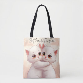 Best Friends For Ever Tote Bag - Cute Hugging Kawa トートバッグ