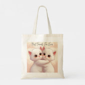Best Friends For Ever Tote Bag - Two Cute Hugging  トートバッグ (裏面)