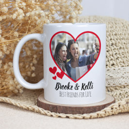 Best Friends For Life Two Photo Heart コーヒーマグカップ
