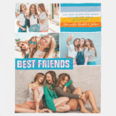 Best Friends Forever | モダンストライプBFF4枚写真 フリースブランケット (正面)