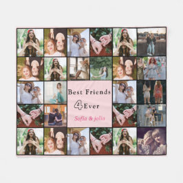 Best Friends Forever – 26 Photo Collage Blanket フリースブランケット