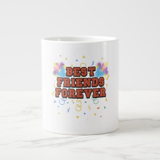 best friends forever,best friend day, funny, party ジャンボコーヒーマグカップ (正面)