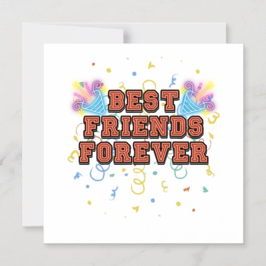 best friends forever,best friend day, funny, party マグネット招待状 (正面)