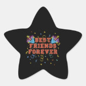 best friends forever,best friend day, funny, party 星シール (正面)
