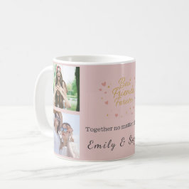 Best Friends Forever – Custom 4-Photo Collage Mug コーヒーマグカップ