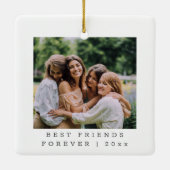 Best Friends Forever Custom Photo Personalized セラミックオーナメント (裏面)