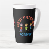 BEST FRIENDS FOREVER, FRIENDSHIP, FRIEND DAY カフェラテマグ (右アングル)