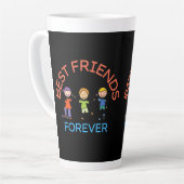 BEST FRIENDS FOREVER, FRIENDSHIP, FRIEND DAY カフェラテマグ (左アングル)