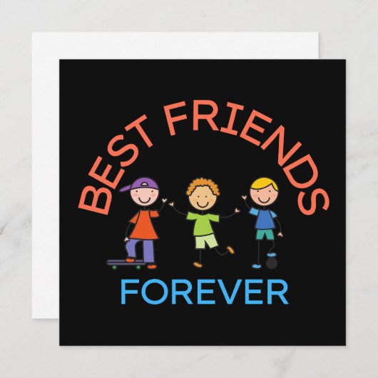 BEST FRIENDS FOREVER, FRIENDSHIP, FRIEND DAY 招待状 (正面/裏面)