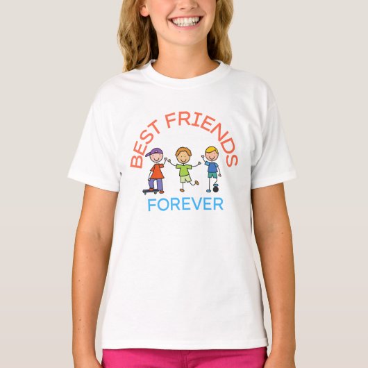 BEST FRIENDS FOREVER, FRIENDSHIP, FRIEND DAY Tシャツ (正面)
