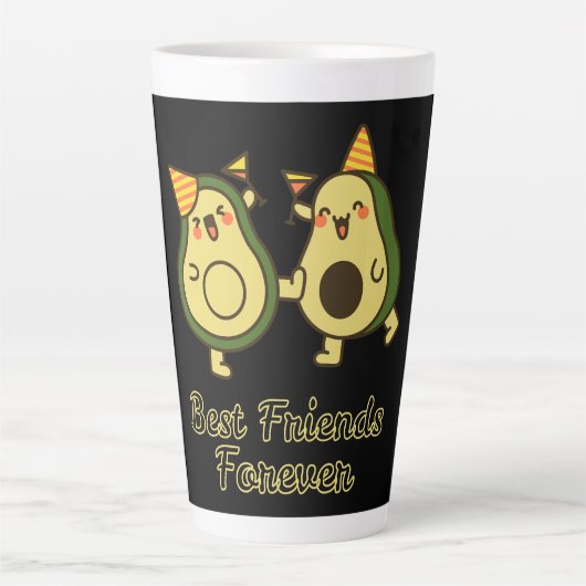 BEST FRIENDS FOREVER, FUNNY AVOCADO, FRIENDS DAY カフェラテマグ (正面)