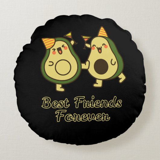BEST FRIENDS FOREVER, FUNNY AVOCADO, FRIENDS DAY ラウンドクッション (正面)