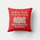 BEST FRIENDS FOREVER, FUNNY CAT, FRIENDSHIP DAY クッション (裏面)