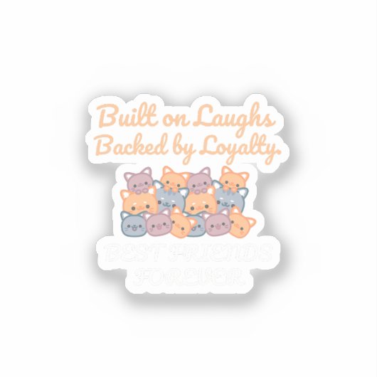 BEST FRIENDS FOREVER, FUNNY CAT, FRIENDSHIP DAY シール (正面)