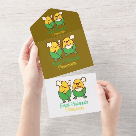 BEST FRIENDS FOREVER, FUNNY, GIFTS, BEST FRIEND オールインワン招待状 (貼ってはがせる)