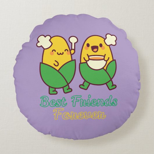 BEST FRIENDS FOREVER, FUNNY, GIFTS, BEST FRIEND ラウンドクッション (正面)