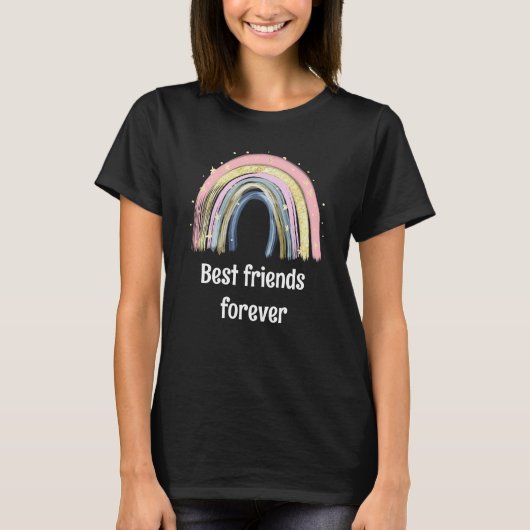 Best friends forever gold rainbow stars  tシャツ (正面)