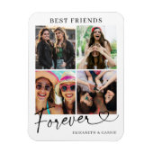 Best Friends Forever Photo Collage Heart Script マグネット (縦)