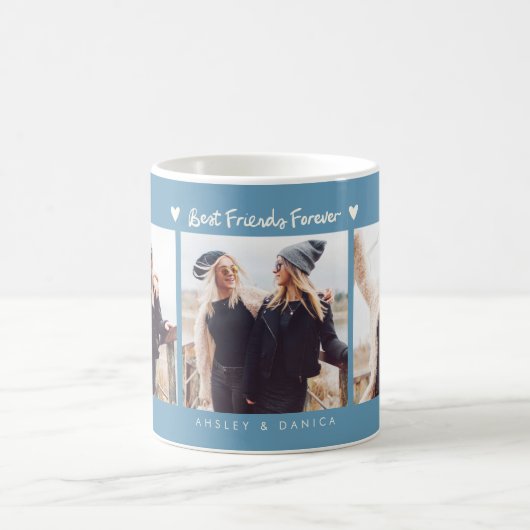Best Friends Forever Photo Multi Photo Denim Blue コーヒーマグカップ (中央)