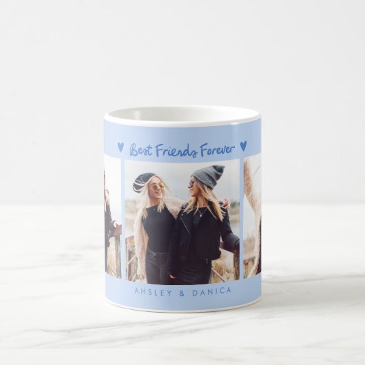 Best Friends Forever Photo Multi Photo Icy Blue コーヒーマグカップ (中央)
