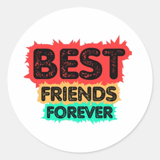 BEST FRIENDS FOREVER RETRO FRIENDS, FRIENDSHIP ラウンドシール (正面)