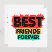 BEST FRIENDS FOREVER RETRO FRIENDS, FRIENDSHIP 招待状 (正面/裏面)