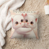 Best Friends Forever Throw Pillow - Two Cute Huggi クッション (ブランケット)