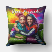 Best Friends Funny Colorful クッション (裏面)
