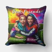 Best Friends Funny Colorful クッション (正面)