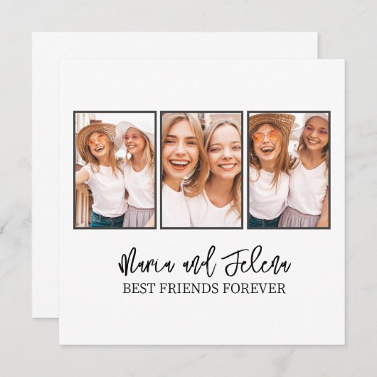 Best Friends Gift Photo Template Greeting Card (正面/裏面)