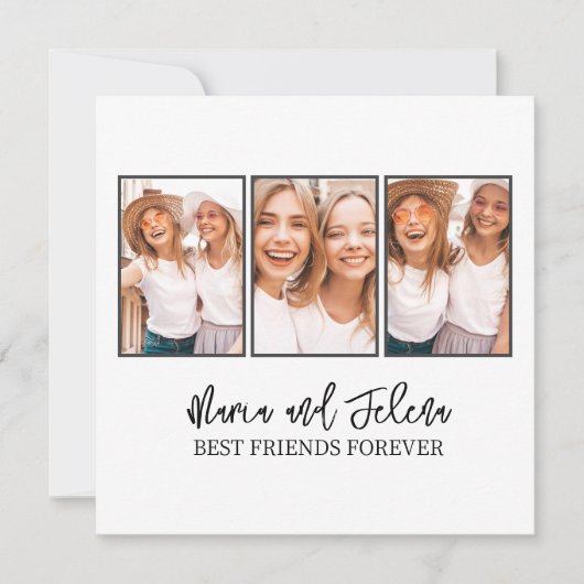 Best Friends Gift Photo Template Greeting Card (正面)