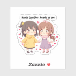 Best Friends Girls Sticker | Cute BFF Gift シール