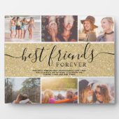 Best friends gold glitter 6 photo collage grid フォトプラーク (正面)