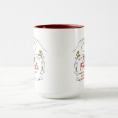 Best Friends Heart Hands Floral Quote Combo Mug マグカップ (中央)