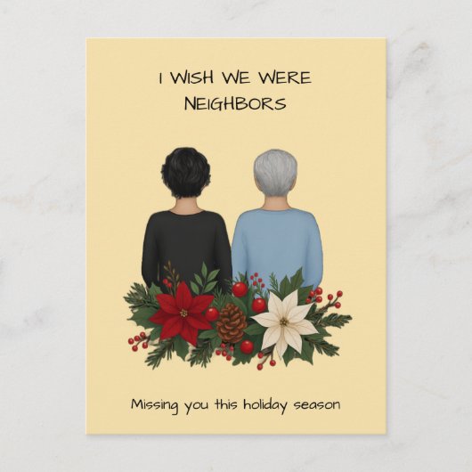 Best Friends Holiday Postcard Custom Wish We Were シーズンポストカード (正面)