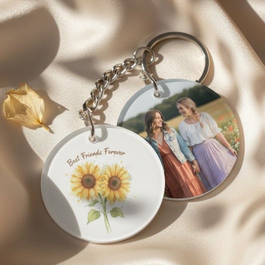 Best Friends Keychain - Watercolor Sunflowers キーホルダー