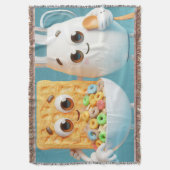 Best friends - milk and cereals 3d illustration スローブランケット (正面縦)