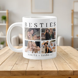 Best Friends Modern Photo Collage Keepsake ジャンボコーヒーマグカップ