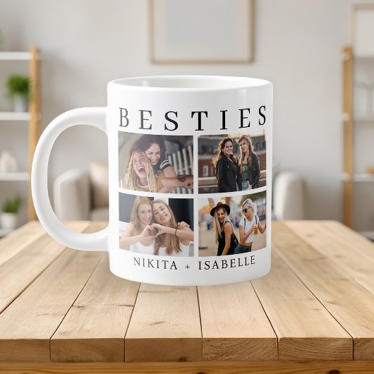 Best Friends Modern Photo Collage Keepsake ジャンボコーヒーマグカップ