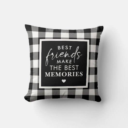 Best Friends Modern Script Calligraphy Photo クッション (正面)