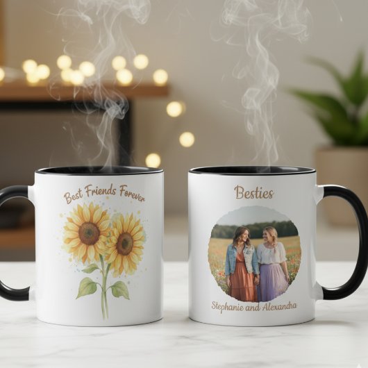 Best Friends Mug - Sunflowers & Photo マグカップ